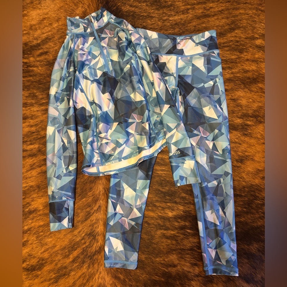 DSG Kids Geometric Blue Matching Activewear Set